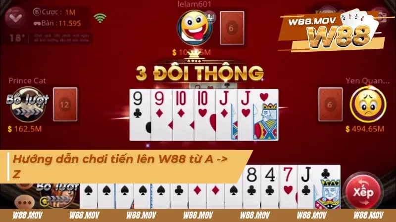 Hướng dẫn chi tiết chơi tiến lên